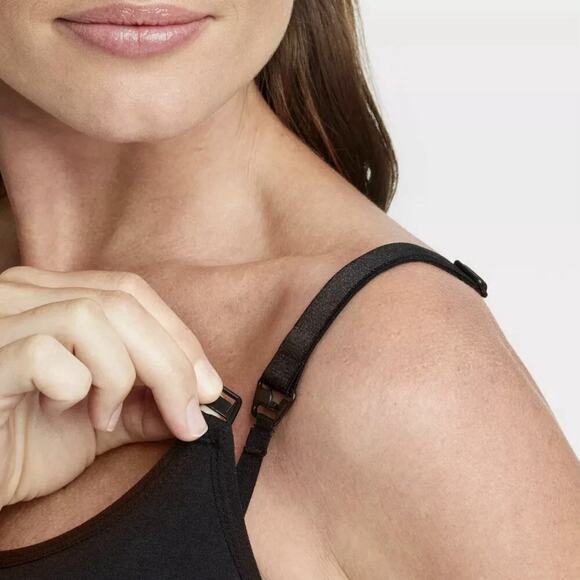 NWT Nursing Cami Built in Bra Breastfeeding Size Medium Black Postpartum Shaping - Picture 2 of 9